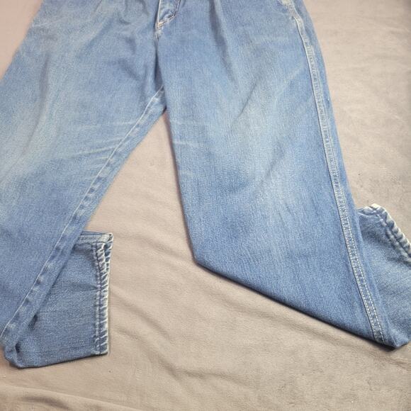 Vintage Gitano Jeans Womens Size 16 Short Blue High Rise Barrel Leg Rigid Denim - Picture 9 of 15
